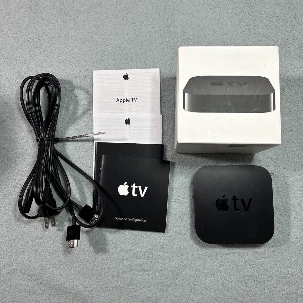 Apple TV 3rd Gen Model A1469 Rev A MGY52LL/A Tested No Control Black